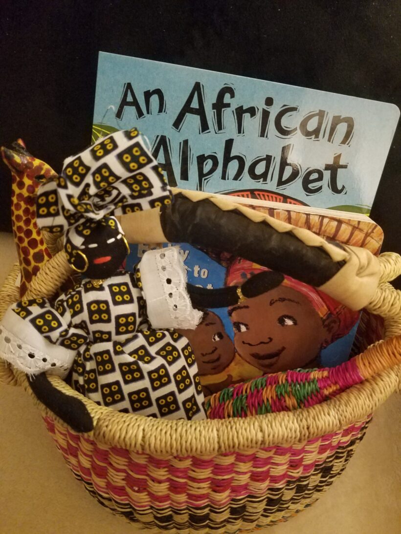 African board books and artifacts for children